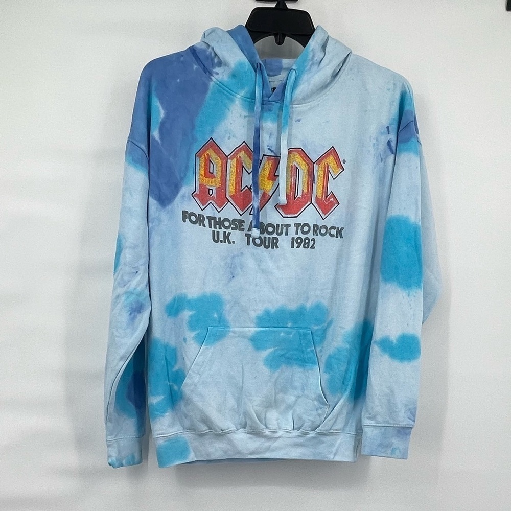 ACDC NWT blue tie dye hoodie sweatshirt